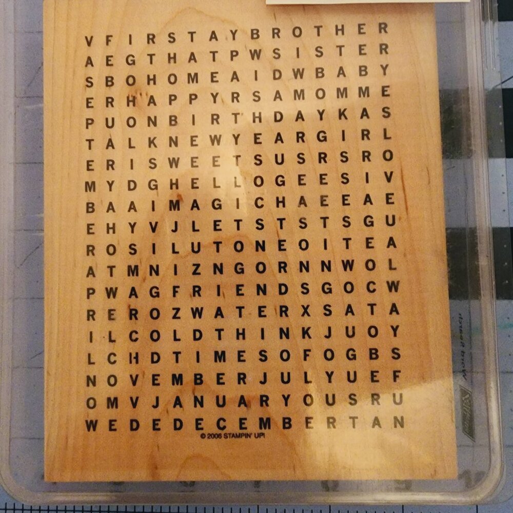 Stampin' UP! "Wordsearch" background Used wood stamp
